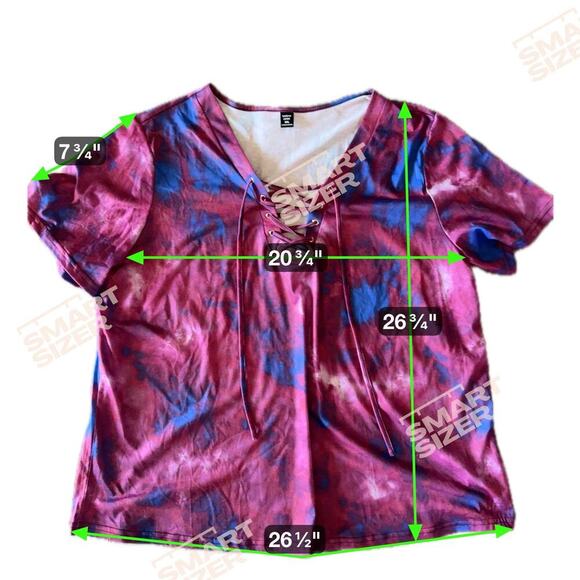 Colorful Tie Dye Blouse with Tie Up Chest - Size 2XL - Picture 4 of 7